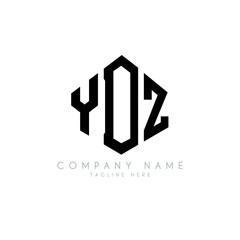 YDZ letter logo design with polygon shape. YDZ polygon logo monogram. YDZ cube logo design. YDZ hexagon vector logo template white and black colors. YDZ monogram, YDZ business and real estate logo. 