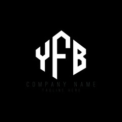 YFB letter logo design with polygon shape. YFB polygon logo monogram. YFB cube logo design. YFB hexagon vector logo template white and black colors. YFB monogram, YFB business and real estate logo. 