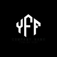 YFF letter logo design with polygon shape. YFF polygon logo monogram. YFF cube logo design. YFF hexagon vector logo template white and black colors. YFF monogram, YFF business and real estate logo. 