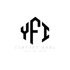YFI letter logo design with polygon shape. YFI polygon logo monogram. YFI cube logo design. YFI hexagon vector logo template white and black colors. YFI monogram, YFI business and real estate logo. 