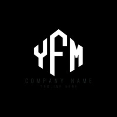 YFM letter logo design with polygon shape. YFM polygon logo monogram. YFM cube logo design. YFM hexagon vector logo template white and black colors. YFM monogram, YFM business and real estate logo. 
