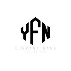 YFN letter logo design with polygon shape. YFN polygon logo monogram. YFN cube logo design. YFN hexagon vector logo template white and black colors. YFN monogram, YFN business and real estate logo. 