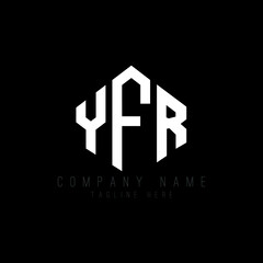 YFR letter logo design with polygon shape. YFR polygon logo monogram. YFR cube logo design. YFR hexagon vector logo template white and black colors. YFR monogram, YFR business and real estate logo. 