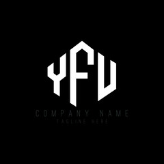 YFU letter logo design with polygon shape. YFU polygon logo monogram. YFU cube logo design. YFU hexagon vector logo template white and black colors. YFU monogram, YFU business and real estate logo. 