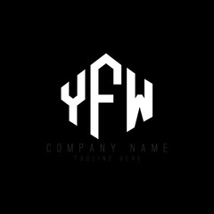 Fototapeta premium YFW letter logo design with polygon shape. YFW polygon logo monogram. YFW cube logo design. YFW hexagon vector logo template white and black colors. YFW monogram, YFW business and real estate logo. 