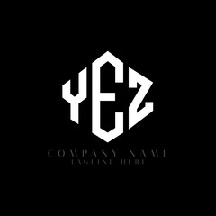 YEZ letter logo design with polygon shape. YEZ polygon logo monogram. YEZ cube logo design. YEZ hexagon vector logo template white and black colors. YEZ monogram, YEZ business and real estate logo. 