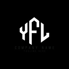 YFL letter logo design with polygon shape. YFL polygon logo monogram. YFL cube logo design. YFL hexagon vector logo template white and black colors. YFL monogram, YFL business and real estate logo. 