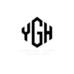 YGH letter logo design with polygon shape. YGH polygon logo monogram. YGH cube logo design. YGH hexagon vector logo template white and black colors. YGH monogram, YGH business and real estate logo. 