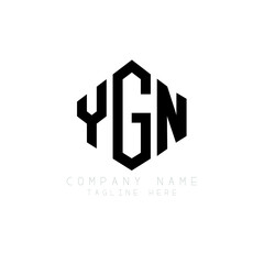 YGN letter logo design with polygon shape. YGN polygon logo monogram. YGN cube logo design. YGN hexagon vector logo template white and black colors. YGN monogram, YGN business and real estate logo. 