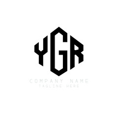 YGR letter logo design with polygon shape. YGR polygon logo monogram. YGR cube logo design. YGR hexagon vector logo template white and black colors. YGR monogram, YGR business and real estate logo. 