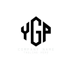 YGP letter logo design with polygon shape. YGP polygon logo monogram. YGP cube logo design. YGP hexagon vector logo template white and black colors. YGP monogram, YGP business and real estate logo. 