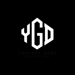 YGD letter logo design with polygon shape. YGD polygon logo monogram. YGD cube logo design. YGD hexagon vector logo template white and black colors. YGD monogram, YGD business and real estate logo. 