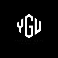 YGU letter logo design with polygon shape. YGU polygon logo monogram. YGU cube logo design. YGU hexagon vector logo template white and black colors. YGU monogram, YGU business and real estate logo. 