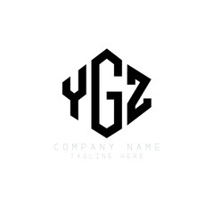 Fototapeta premium YGZ letter logo design with polygon shape. YGZ polygon logo monogram. YGZ cube logo design. YGZ hexagon vector logo template white and black colors. YGZ monogram, YGZ business and real estate logo. 