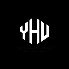 YHU letter logo design with polygon shape. YHU polygon logo monogram. YHU cube logo design. YHU hexagon vector logo template white and black colors. YHU monogram, YHU business and real estate logo. 