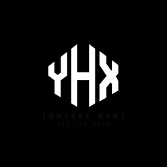 YHX letter logo design with polygon shape. YHX polygon logo monogram. YHX cube logo design. YHX hexagon vector logo template white and black colors. YHX monogram, YHX business and real estate logo. 