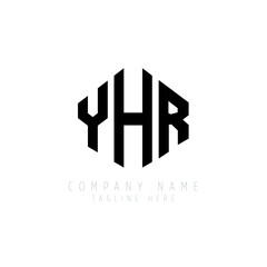 YHR letter logo design with polygon shape. YHR polygon logo monogram. YHR cube logo design. YHR hexagon vector logo template white and black colors. YHR monogram, YHR business and real estate logo. 