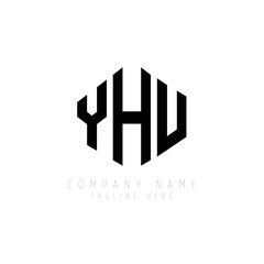 YHU letter logo design with polygon shape. YHU polygon logo monogram. YHU cube logo design. YHU hexagon vector logo template white and black colors. YHU monogram, YHU business and real estate logo. 