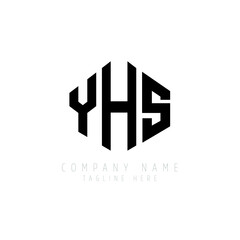 YHS letter logo design with polygon shape. YHS polygon logo monogram. YHS cube logo design. YHS hexagon vector logo template white and black colors. YHS monogram, YHS business and real estate logo. 