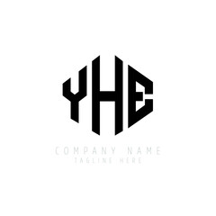YHE letter logo design with polygon shape. YHE polygon logo monogram. YHE cube logo design. YHE hexagon vector logo template white and black colors. YHE monogram, YHE business and real estate logo. 