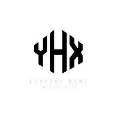 YHX letter logo design with polygon shape. YHX polygon logo monogram. YHX cube logo design. YHX hexagon vector logo template white and black colors. YHX monogram, YHX business and real estate logo. 