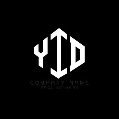YID letter logo design with polygon shape. YID polygon logo monogram. YID cube logo design. YID hexagon vector logo template white and black colors. YID monogram, YID business and real estate logo. 