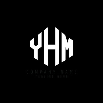 YHM letter logo design with polygon shape. YHM polygon logo monogram. YHM cube logo design. YHM hexagon vector logo template white and black colors. YHM monogram, YHM business and real estate logo. 