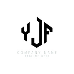 YJF letter logo design with polygon shape. YJF polygon logo monogram. YJF cube logo design. YJF hexagon vector logo template white and black colors. YJF monogram, YJF business and real estate logo. 