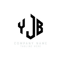 YJB letter logo design with polygon shape. YJB polygon logo monogram. YJB cube logo design. YJB hexagon vector logo template white and black colors. YJB monogram, YJB business and real estate logo. 