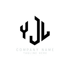 YJL letter logo design with polygon shape. YJL polygon logo monogram. YJL cube logo design. YJL hexagon vector logo template white and black colors. YJL monogram, YJL business and real estate logo. 