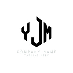 YJM letter logo design with polygon shape. YJM polygon logo monogram. YJM cube logo design. YJM hexagon vector logo template white and black colors. YJM monogram, YJM business and real estate logo. 