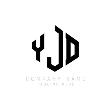 YJD letter logo design with polygon shape. YJD polygon logo monogram. YJD cube logo design. YJD hexagon vector logo template white and black colors. YJD monogram, YJD business and real estate logo. 
