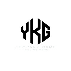 YKG letter logo design with polygon shape. YKG polygon logo monogram. YKG cube logo design. YKG hexagon vector logo template white and black colors. YKG monogram, YKG business and real estate logo. 