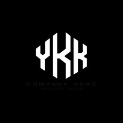 YKK letter logo design with polygon shape. YKK polygon logo monogram. YKK cube logo design. YKK hexagon vector logo template white and black colors. YKK monogram, YKK business and real estate logo. 