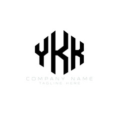 YKK letter logo design with polygon shape. YKK polygon logo monogram. YKK cube logo design. YKK hexagon vector logo template white and black colors. YKK monogram, YKK business and real estate logo. 