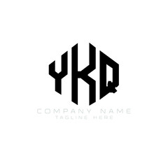 YKQ letter logo design with polygon shape. YKQ polygon logo monogram. YKQ cube logo design. YKQ hexagon vector logo template white and black colors. YKQ monogram, YKQ business and real estate logo. 