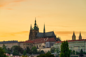 Fototapeta premium Prague Castle at sunset in Czech republic