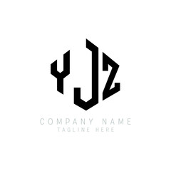 YJZ letter logo design with polygon shape. YJZ polygon logo monogram. YJZ cube logo design. YJZ hexagon vector logo template white and black colors. YJZ monogram, YJZ business and real estate logo. 