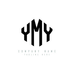 YMY letter logo design with polygon shape. YMY polygon logo monogram. YMY cube logo design. YMY hexagon vector logo template white and black colors. YMY monogram, YMY business and real estate logo. 