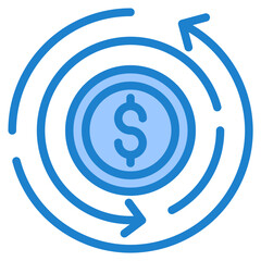 Chargeback blue style icon