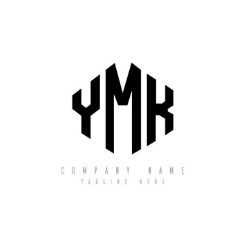 YMK letter logo design with polygon shape. YMK polygon logo monogram. YMK cube logo design. YMK hexagon vector logo template white and black colors. YMK monogram, YMK business and real estate logo. 