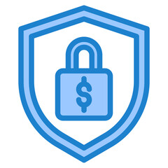Secure blue style icon