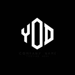 YOD letter logo design with polygon shape. YOD polygon logo monogram. YOD cube logo design. YOD hexagon vector logo template white and black colors. YOD monogram, YOD business and real estate logo. 