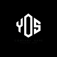 YOS letter logo design with polygon shape. YOS polygon logo monogram. YOS cube logo design. YOS hexagon vector logo template white and black colors. YOS monogram, YOS business and real estate logo. 