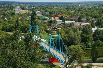 Tambov Region. Tambov. Tezikov, or Pervomaisky pedestrian bridge across the Tsnu river