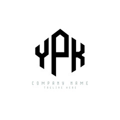 YPK letter logo design with polygon shape. YPK polygon logo monogram. YPK cube logo design. YPK hexagon vector logo template white and black colors. YPK monogram, YPK business and real estate logo. 