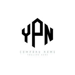 YPN letter logo design with polygon shape. YPN polygon logo monogram. YPN cube logo design. YPN hexagon vector logo template white and black colors. YPN monogram, YPN business and real estate logo. 