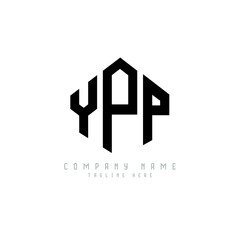 YPP letter logo design with polygon shape. YPP polygon logo monogram. YPP cube logo design. YPP hexagon vector logo template white and black colors. YPP monogram, YPP business and real estate logo. 