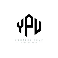YPU letter logo design with polygon shape. YPU polygon logo monogram. YPU cube logo design. YPU hexagon vector logo template white and black colors. YPU monogram, YPU business and real estate logo. 