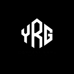 YRG letter logo design with polygon shape. YRG polygon logo monogram. YRG cube logo design. YRG hexagon vector logo template white and black colors. YRG monogram, YRG business and real estate logo. 